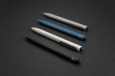 Logo trade corporate gifts image of: Kymi RCS certified recycled aluminium pen with stylus