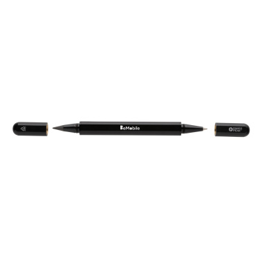 Logo trade promotional giveaway photo of: Swiss Peak Storm RCS recycled aluminum dual tip pen