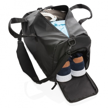 Logo trade business gifts image of: Fashion black weekend bag PVC free