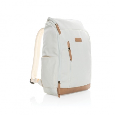 Logotrade corporate gift picture of: Impact AWARE™ 16 oz. recycled canvas 15" laptop backpack
