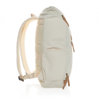 Logo trade business gift photo of: Impact AWARE™ 16 oz. recycled canvas 15" laptop backpack