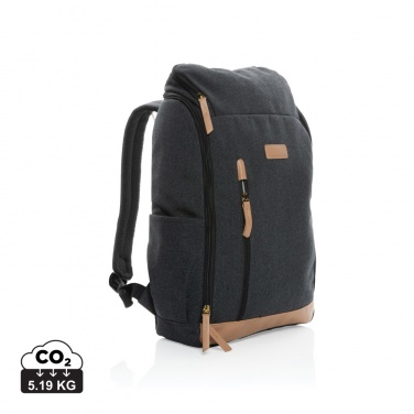 Logo trade promotional giveaways image of: Impact AWARE™ 16 oz. recycled canvas 15" laptop backpack