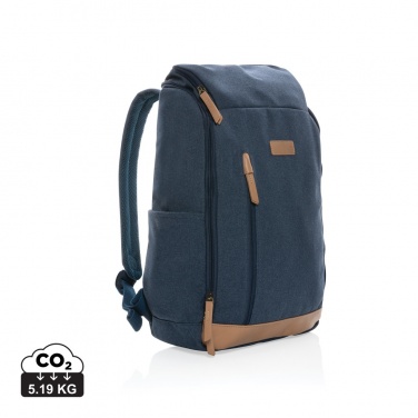 Logo trade advertising products image of: Impact AWARE™ 16 oz. recycled canvas 15" laptop backpack