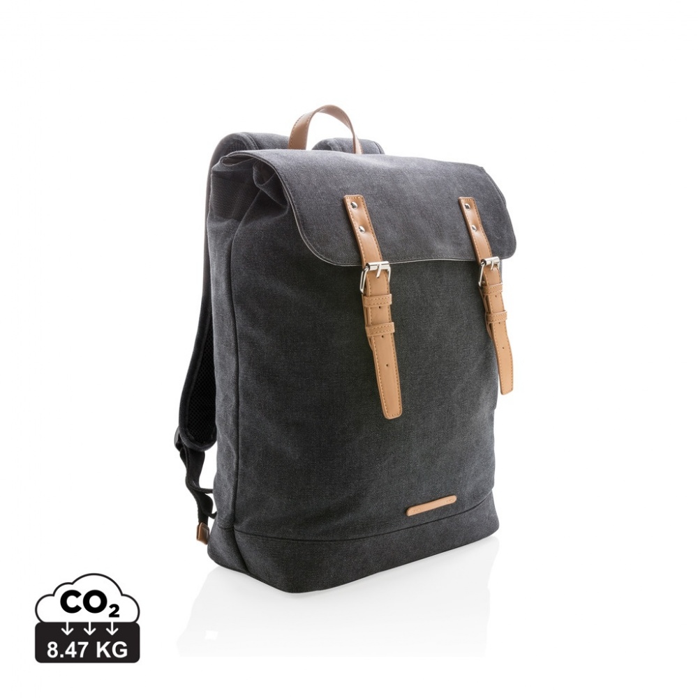 Logo trade corporate gift photo of: Canvas laptop backpack PVC free