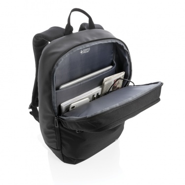 Logo trade corporate gifts image of: Swiss Peak laptop backpack with UV-C steriliser pocket