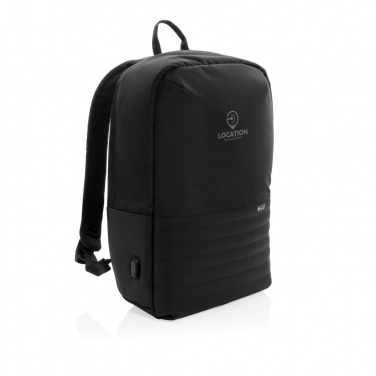 Logo trade promotional products image of: Swiss Peak AWARE™ RFID anti-theft 15.6'' laptop backpack