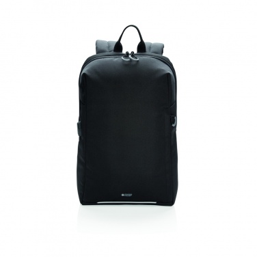 Logo trade promotional merchandise photo of: Swiss Peak AWARE™ RFID and USB A laptop backpack