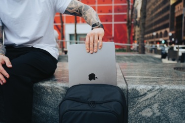 Logo trade corporate gift photo of: Armond AWARE™ RPET 15.6 inch deluxe laptop backpack