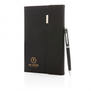 Logotrade promotional item image of: Swiss Peak deluxe A5 notebook and pen set