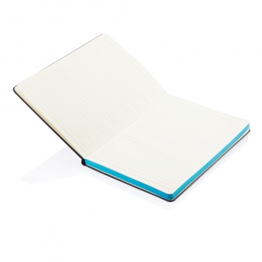 Logo trade promotional merchandise photo of: Deluxe hardcover A5 notebook with coloured side