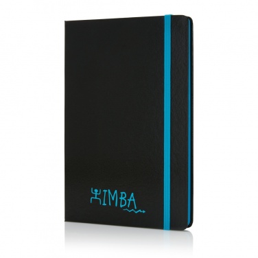 Logo trade business gift photo of: Deluxe hardcover A5 notebook with coloured side