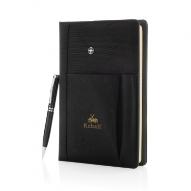 Logo trade corporate gifts image of: Refillable notebook and pen set
