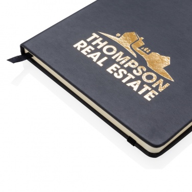 Logo trade business gifts image of: Deluxe hardcover PU A5 notebook