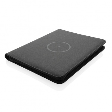 Logo trade corporate gifts picture of: Air 5W wireless charging portfolio A4 w/ 5000 mAh powerbank