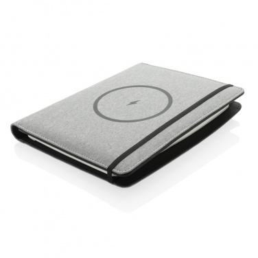 Logo trade promotional gifts image of: Air 5W wireless charging notebook with 5000mAh powerbank