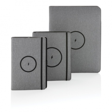 Logo trade corporate gifts picture of: Air 5W wireless charging notebook with 5000mAh powerbank
