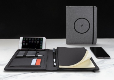 Logotrade promotional gift image of: Air 5W wireless charging notebook with 5000mAh powerbank