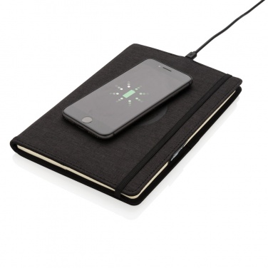 Logo trade corporate gifts picture of: Air 5W wireless charging refillable journal cover A5
