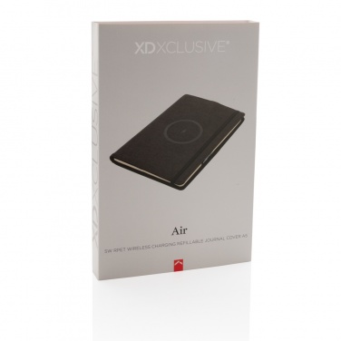 Logo trade promotional merchandise image of: Air 5W wireless charging refillable journal cover A5