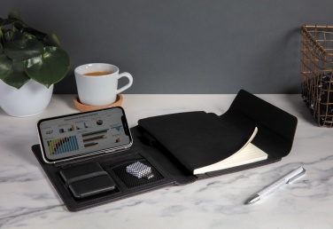 Logo trade promotional products picture of: Fiko wireless charging A5 portfolio with powerbank