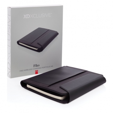 Logotrade promotional giveaway image of: Fiko wireless charging A5 portfolio with powerbank