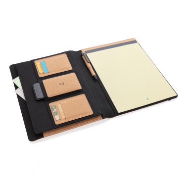 Logo trade promotional gifts picture of: Deluxe cork portfolio A4 with pen