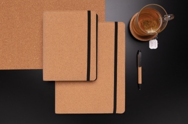 Logo trade promotional items image of: Deluxe cork portfolio A4 with pen