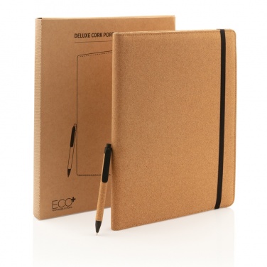 Logo trade promotional item photo of: Deluxe cork portfolio A4 with pen