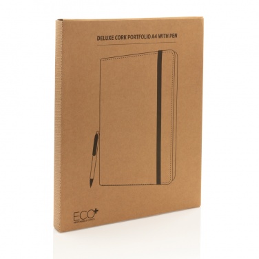 Logotrade promotional giveaway image of: Deluxe cork portfolio A4 with pen