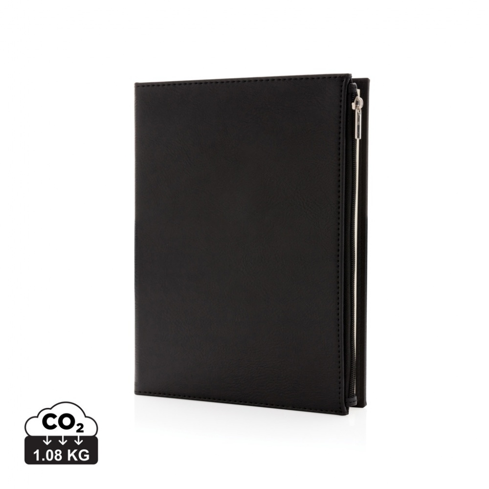 Logotrade promotional giveaway image of: Swiss Peak A5 PU notebook with zipper pocket