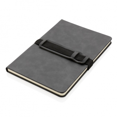 Logotrade promotional merchandise image of: Deluxe hardcover PU notebook A5 with phone and pen holder