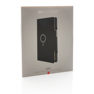 Logo trade business gifts image of: Artic Magnetic 10W wireless charging A4 portfolio