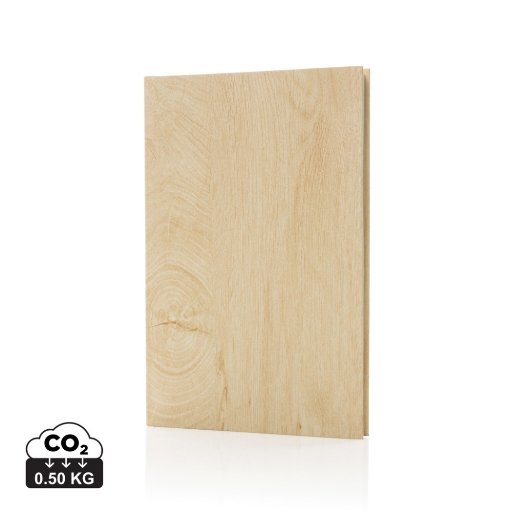 Logo trade promotional products image of: Kavana wood print A5 notebook
