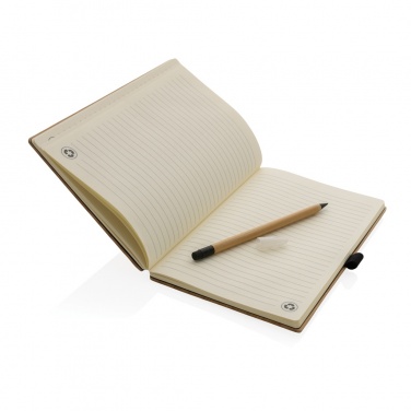 Logo trade promotional merchandise image of: Bamboo notebook and infinity pencil set