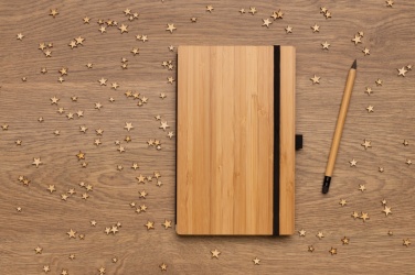 Logo trade promotional products picture of: Bamboo notebook and infinity pencil set