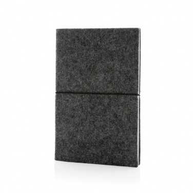 Logo trade promotional gifts picture of: GRS certified recycled felt A5 softcover notebook