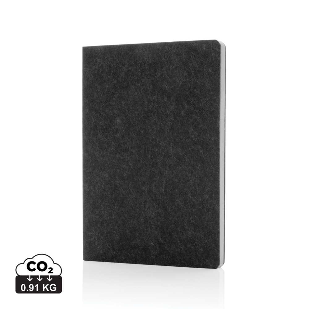 Logotrade promotional item picture of: Phrase GRS certified recycled felt A5 notebook