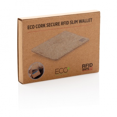 Logo trade promotional merchandise photo of: Cork secure RFID slim wallet