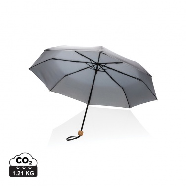 Logo trade advertising product photo of: 20.5" Impact AWARE™ RPET 190T Pongee bamboo mini umbrella