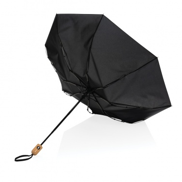 Logotrade promotional item picture of: 21" Impact AWARE™ RPET 190T bamboo auto open/close umbrella