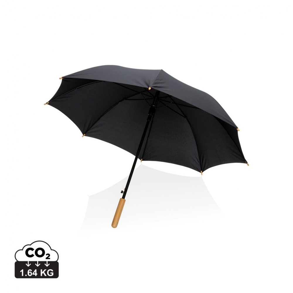 Logotrade promotional giveaways photo of: 23" Impact AWARE™ RPET 190T auto open bamboo umbrella