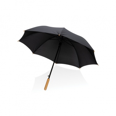 Logotrade promotional gifts photo of: 23" Impact AWARE™ RPET 190T auto open bamboo umbrella