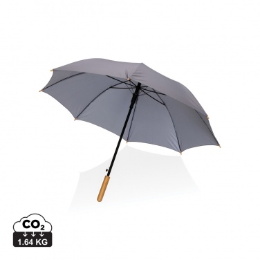 Logo trade promotional merchandise picture of: 23" Impact AWARE™ RPET 190T auto open bamboo umbrella