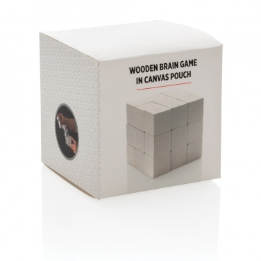 Logotrade corporate gift picture of: Wooden brain game in canvas pouch