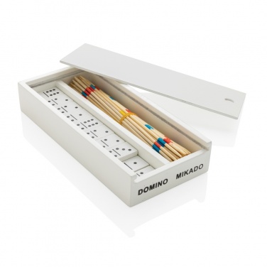 Logo trade promotional items image of: Deluxe mikado/domino in wooden box