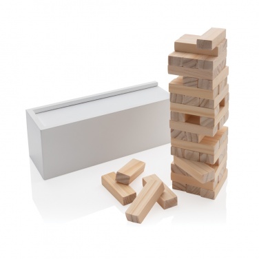 Logo trade promotional merchandise photo of: Deluxe tumbling tower wood block stacking game