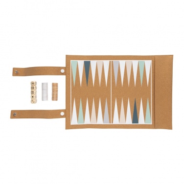 Logotrade corporate gift image of: Britton cork foldable backgammon and checkers game set