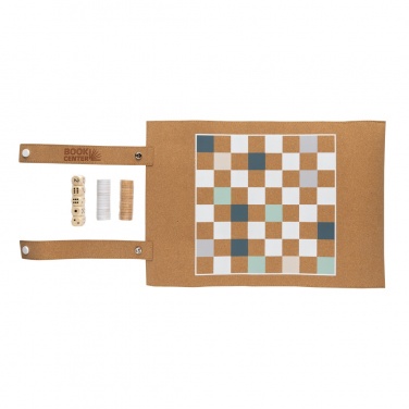 Logo trade promotional merchandise image of: Britton cork foldable backgammon and checkers game set