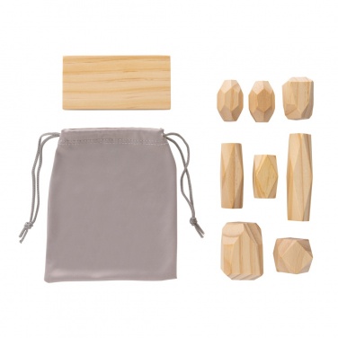 Logotrade advertising product image of: Ukiyo Crios wooden balancing rocks in pouch