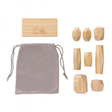 Logotrade advertising product picture of: Ukiyo Crios wooden balancing rocks in pouch